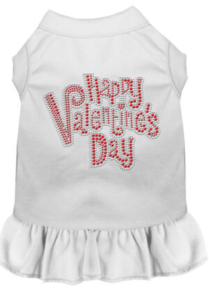 Happy Valentines Day Rhinestone Dress White Sm