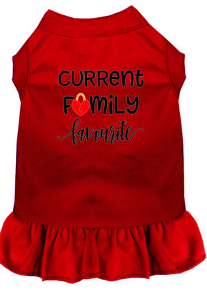 Family Favorite Screen Print Dog Dress Red Xxl