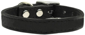 Plain Leather Dog Collars Black 16