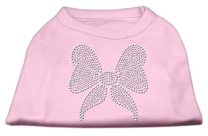 Rhinestone Bow Shirts Light Pink Xxl