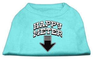 Happy Meter Screen Printed Dog Shirt Aqua Xxl