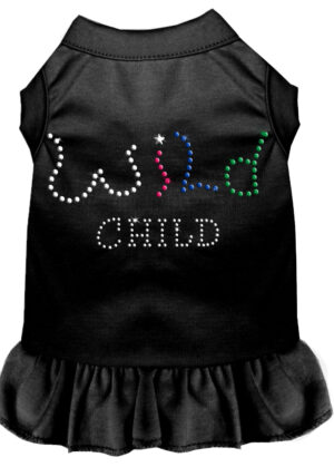 Rhinestone Wild Child Dress Black Lg