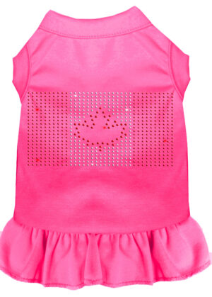 Rhinestone Canadian Flag Dress Bright Pink Xl