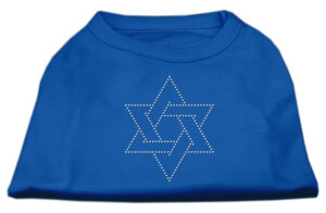 Star Of David Rhinestone Shirt Blue Xl (16)