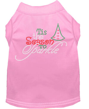 Tis The Season To Sparkle Rhinestone Dog Shirt Light Pink Xs (8)