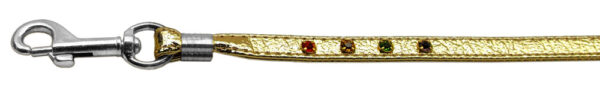 Confetti Crystal Leash  Gold W/confetti Silver Hardware