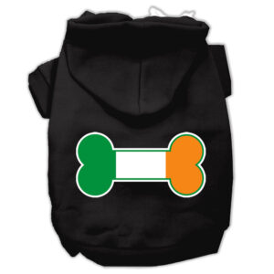 Bone Flag Ireland Screen Print Pet Hoodies Black Size Xs (8)