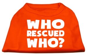 Who Rescued Who Screen Print Shirt Orange Xl (16)