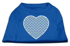 Chevron Heart Screen Print Dog Shirt Blue Xxl (18)