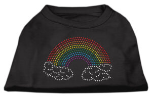 Rhinestone Rainbow Shirts Black Xxl