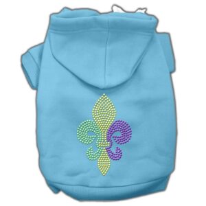 Mardi Gras Fleur De Lis Rhinestone Hoodies Baby Blue L (14)