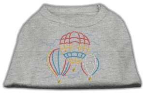 Hot Air Balloon Rhinestone Shirts Grey Xl