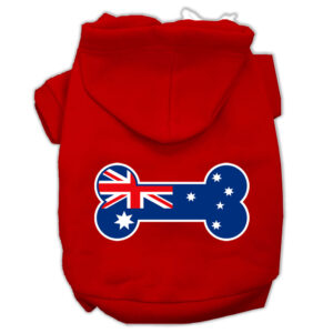 Bone Shaped Australian Flag Screen Print Pet Hoodies Red Size Xxl (18)