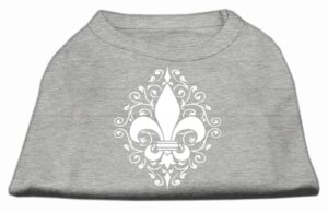 Henna Fleur De Lis Screen Print Shirt Grey Xxl