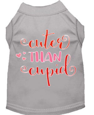Cuter Than Cupid Screen Print Dog Shirt Grey Med (12)
