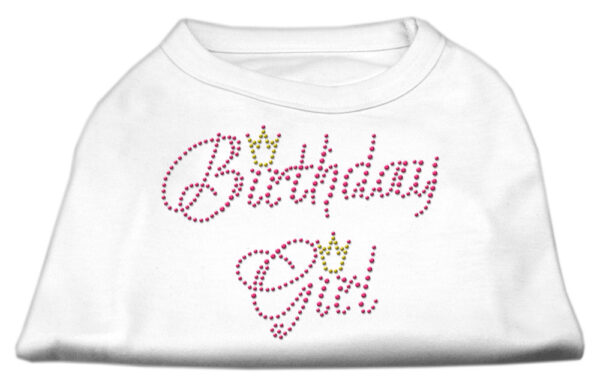 Birthday Girl Rhinestone Shirt White Xs