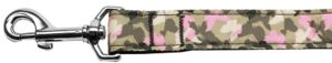 Camo Butterflies Nylon Dog Leash 3/8 Inch Wide 4ft Long