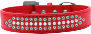 Ritz Pearl And Ab Crystal Dog Collar Red Size 20