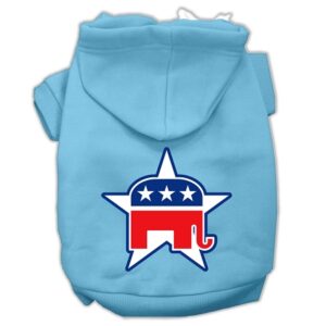 Republican Screen Print Pet Hoodies Baby Blue Size Xxxl (20)