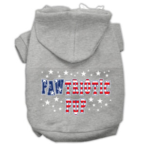 Pawtriotic Pup Screen Print Pet Hoodies Grey Xxl (18)