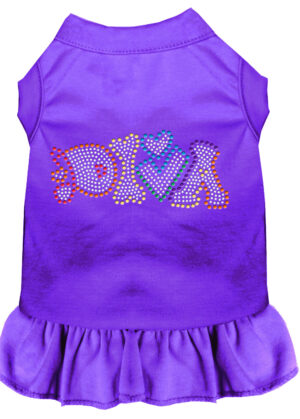 Technicolor Diva Rhinestone Pet Dress Purple 4x