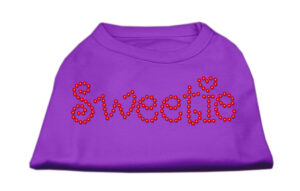 Sweetie Rhinestone Shirts Purple Xl
