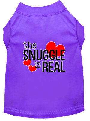 The Snuggle Is Real Screen Print Dog Shirt Purple Xxl