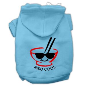 Miso Cool Screen Print Pet Hoodies Baby Blue Size Xl (16)