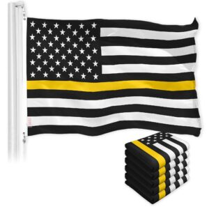 Thin Yellow Line American Flag 3x5 Ft 5-Pack Printed 150D Polyester By G128