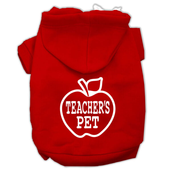 Teachers Pet Screen Print Pet Hoodies Red Size Xxl (18)