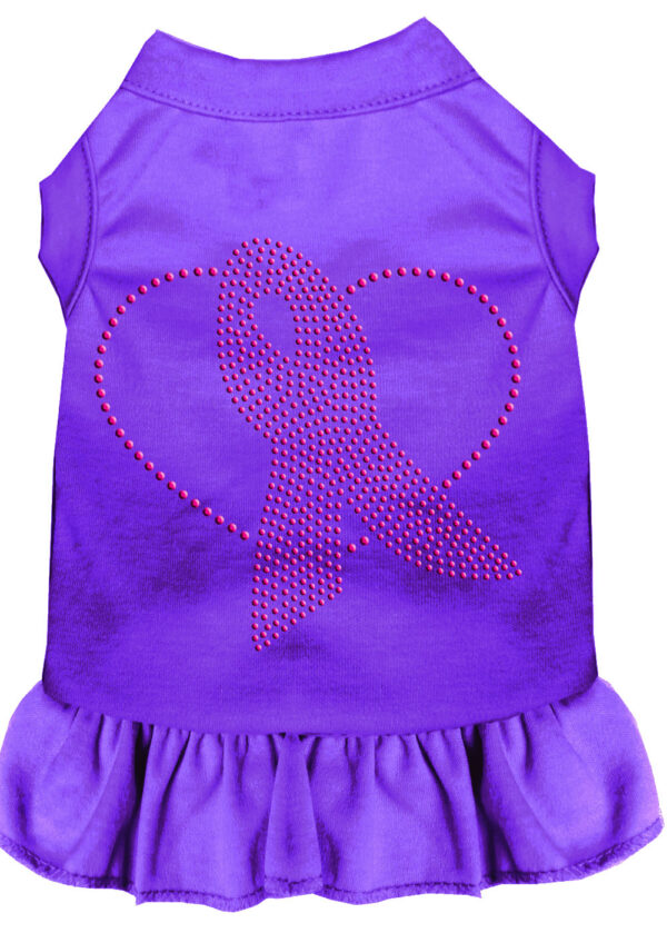 Pink Ribbon Rhinestone Dress Purple Xs