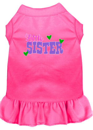 Little Sister Screen Print Dog Dress Bright Pink Xxxl