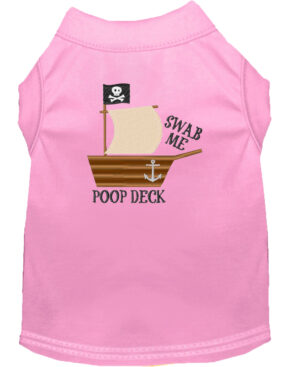 Poop Deck Embroidered Dog Shirt Light Pink Med (12)