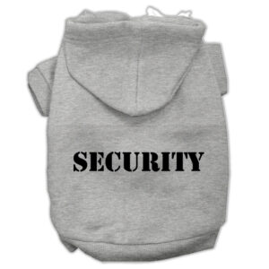 Security Screen Print Pet Hoodies Grey Size W/ Black Size Text Xxxl (20)