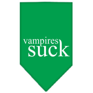 Vampires Suck Screen Print Bandana Emerald Green Small