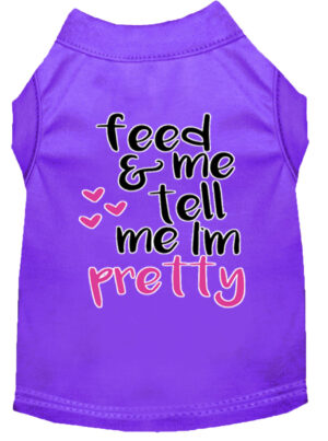 Tell Me I'm Pretty Screen Print Dog Shirt Purple Xl