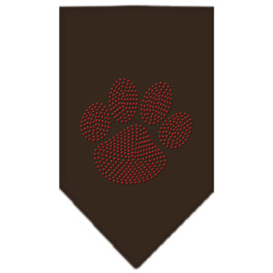 Paw Red Rhinestone Bandana Cocoa Small