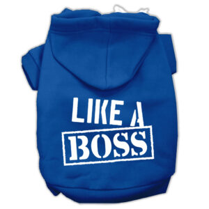 Like A Boss Screen Print Pet Hoodies Blue Size Xxxl (20)