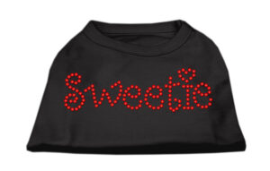 Sweetie Rhinestone Shirts Black Xl