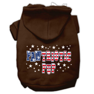 Pawtriotic Pup Screen Print Pet Hoodies Brown Size Xxl (18)