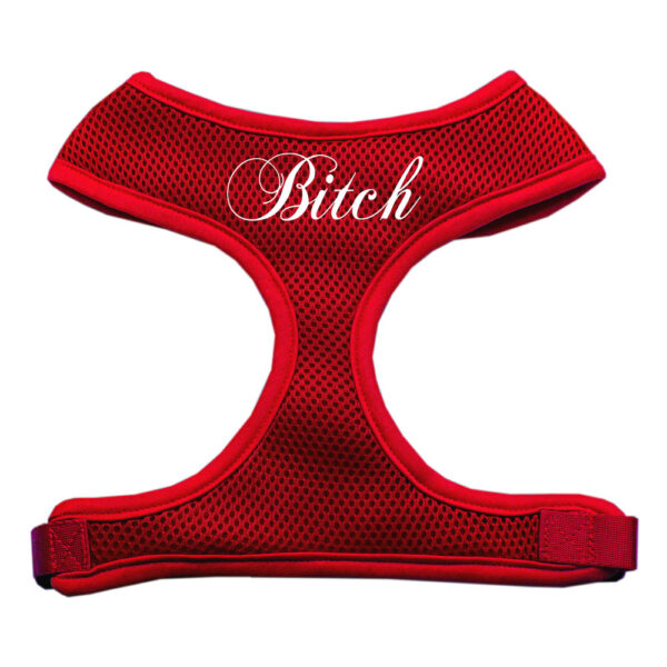 Bitch Soft Mesh Pet Harness Red Medium