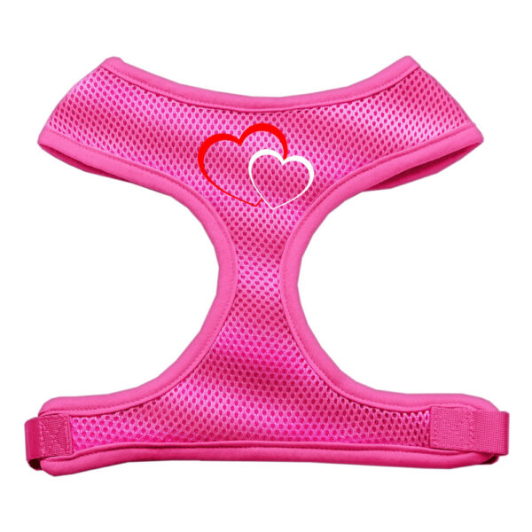 Double Heart Design Soft Mesh Pet Harness Pink Small