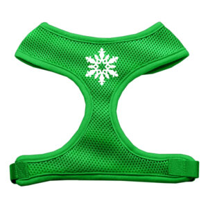 Snowflake Design Soft Mesh Pet Harness Emerald Green Small