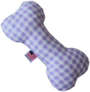 Houndstooth 6 Inch Bone Dog Toy Lavender