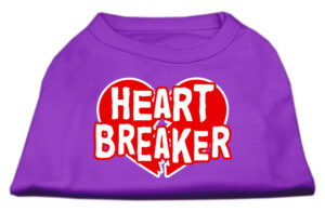 Heart Breaker Screen Print Shirt Purple Xs