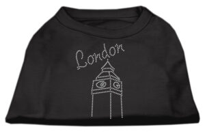 London Rhinestone Shirts Black Xl