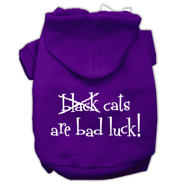 Black Cats Are Bad Luck Screen Print Pet Hoodies Purple Size S (10)