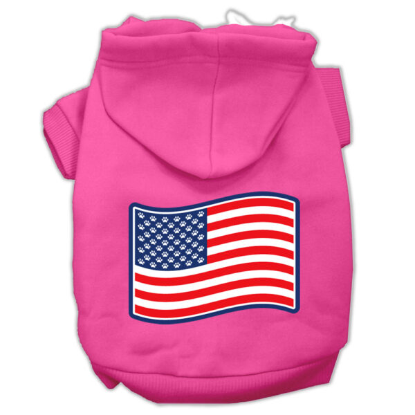 Paws And Stripes Screen Print Pet Hoodies Bright Pink Size M (12)