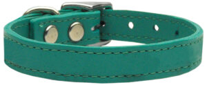 Plain Leather Dog Collars Jade 12