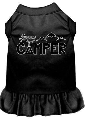 Happy Camper Screen Print Dog Dress Black Xs (8)